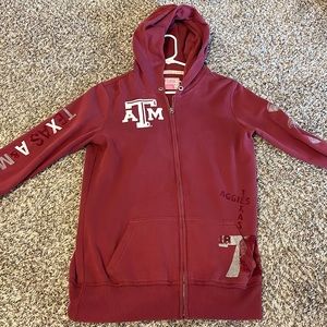 Pink Texas A&M fleece full zip hoodie